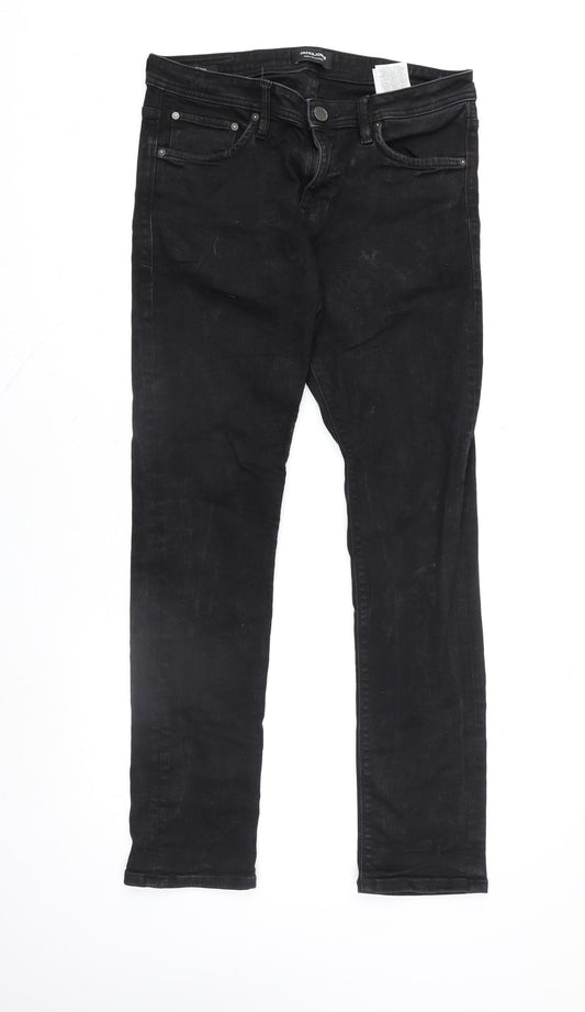 Jack & Jones Men's Black Slim Fit Denim Jeans 32x32