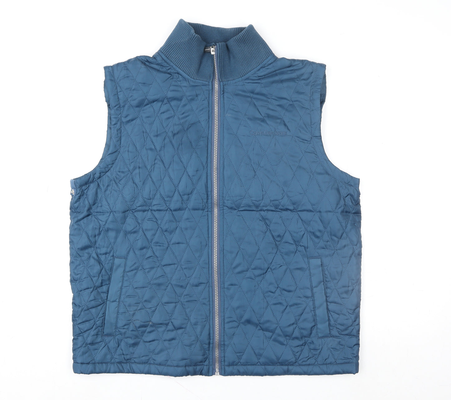 Calvin Klein Jeans Women's Blue Quilted Waistcoat XL Polyester Vest