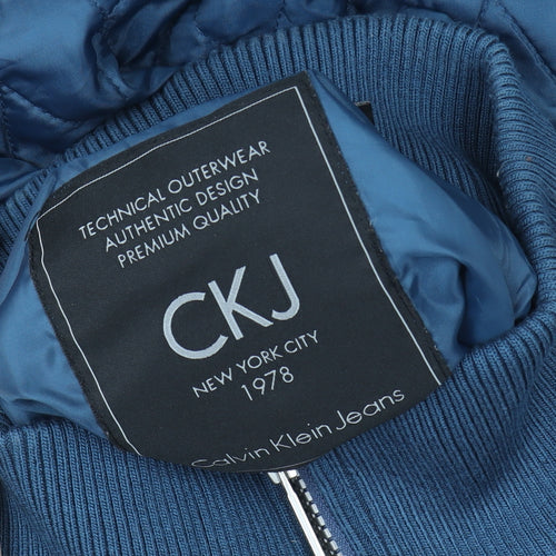 Calvin Klein Jeans Women's Blue Quilted Waistcoat XL Polyester Vest