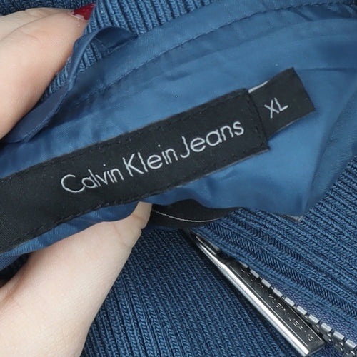 Calvin Klein Jeans Women's Blue Quilted Waistcoat XL Polyester Vest