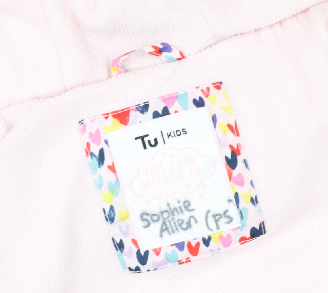 Tu Kids Girls Multicoloured Heart Print Hooded Puffer Gilet 2 Years