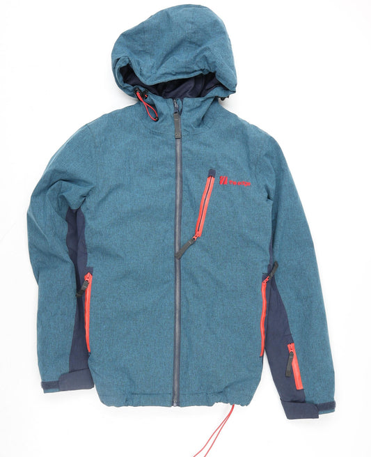 The Edge Men's Blue Softshell Hooded Outdoor Jacket Size M