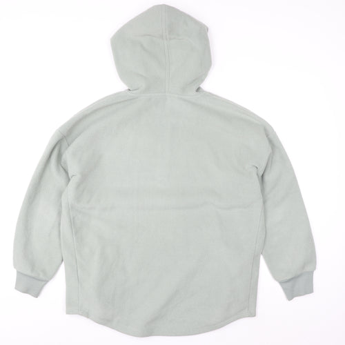 Nutmeg Women Light Grey Fleece 1/2 Zip Hooded Pullover Size 12