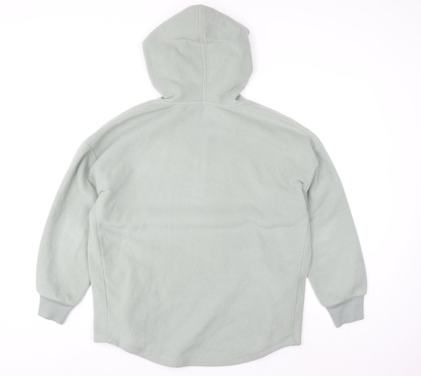Nutmeg Women Light Grey Fleece 1/2 Zip Hooded Pullover Size 12