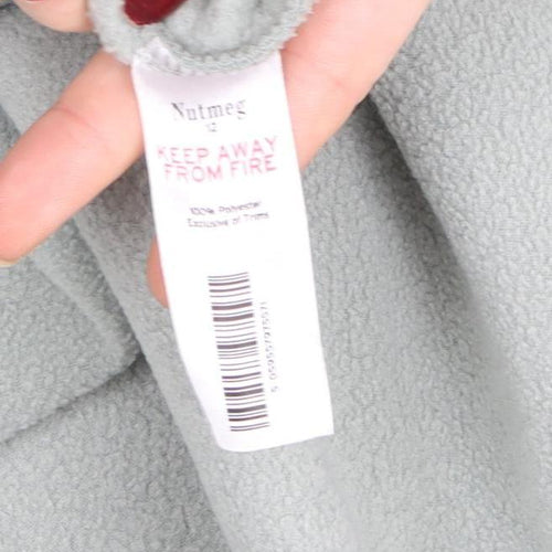 Nutmeg Women Light Grey Fleece 1/2 Zip Hooded Pullover Size 12