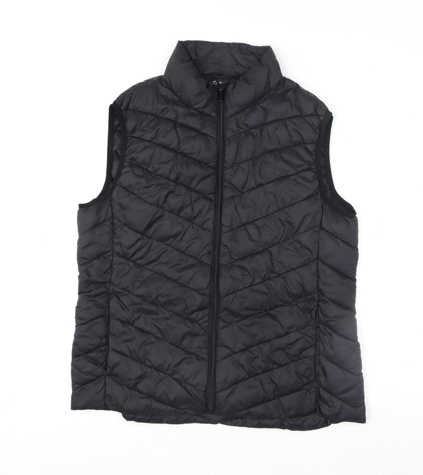 Primark Men's Black Padded Puffer Waistcoat L Lightweight Zip Gilet