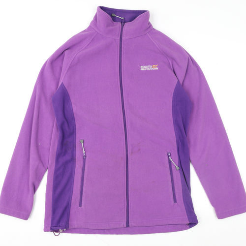 Regatta Womens Purple Fleece Jacket Size 12 Full Zip Outdoor Coat