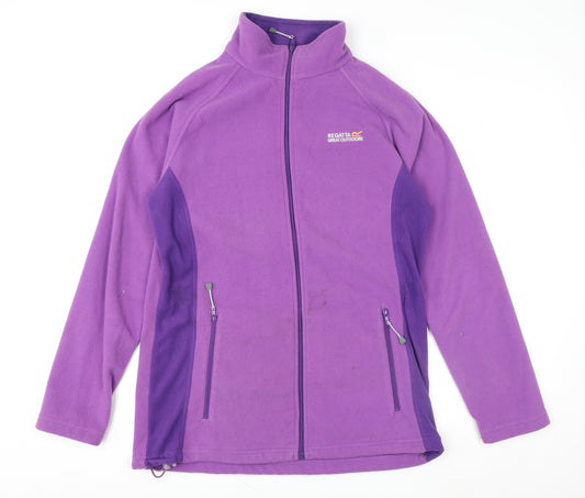 Regatta Womens Purple Fleece Jacket Size 12 Full Zip Outdoor Coat