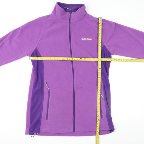 Regatta Womens Purple Fleece Jacket Size 12 Full Zip Outdoor Coat