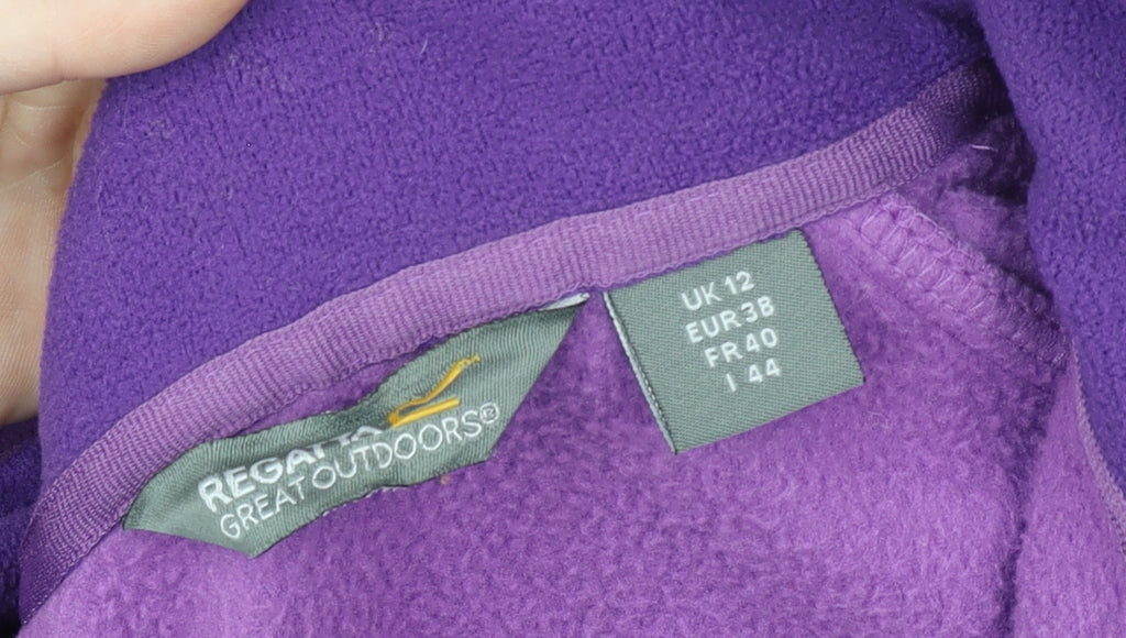 Regatta Womens Purple Fleece Jacket Size 12 Full Zip Outdoor Coat
