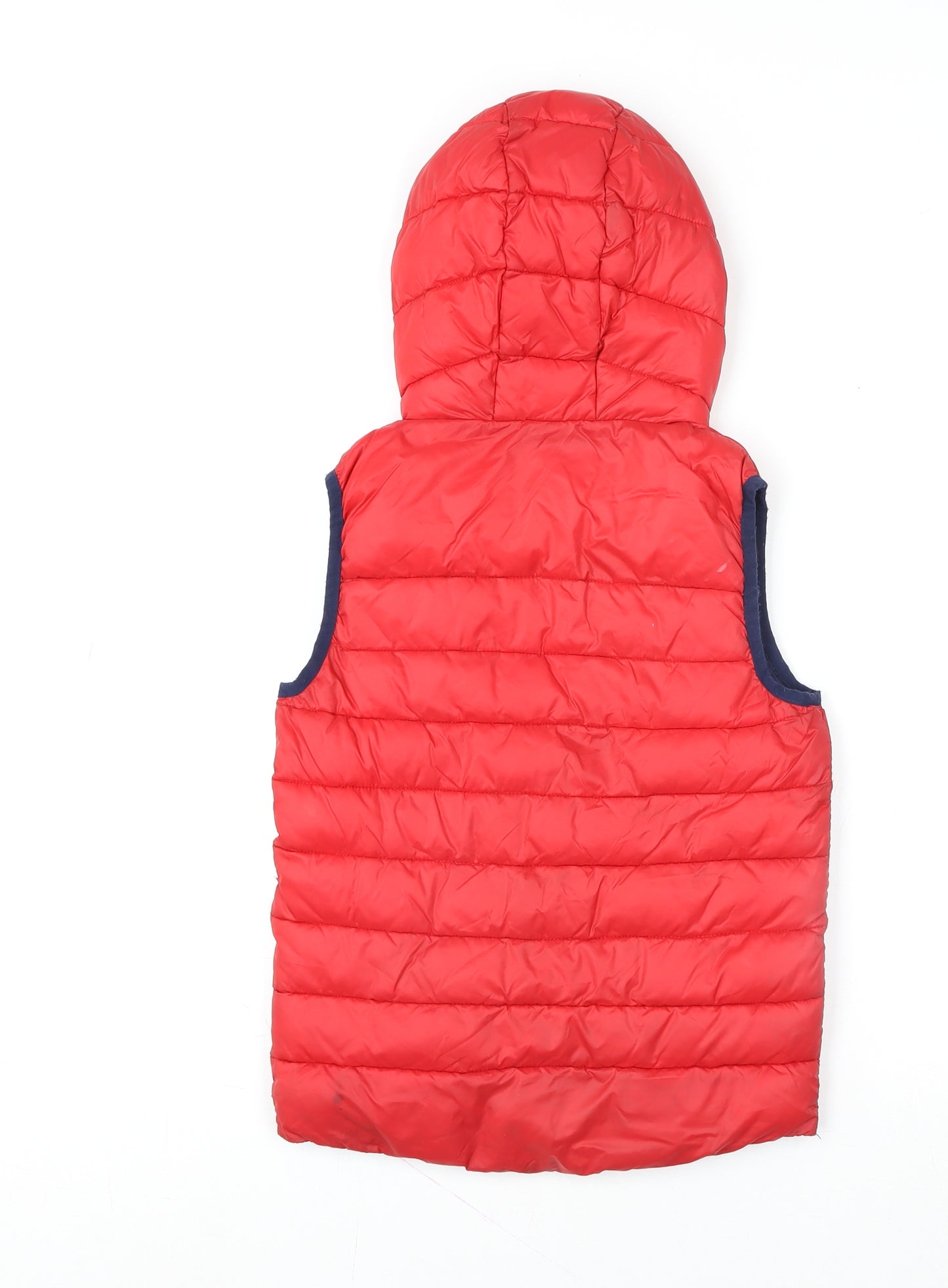 Next Boys Red Hooded Puffer Gilet 8 Years Quilted Nylon Waistcoat