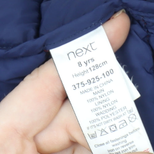 Next Boys Red Hooded Puffer Gilet 8 Years Quilted Nylon Waistcoat