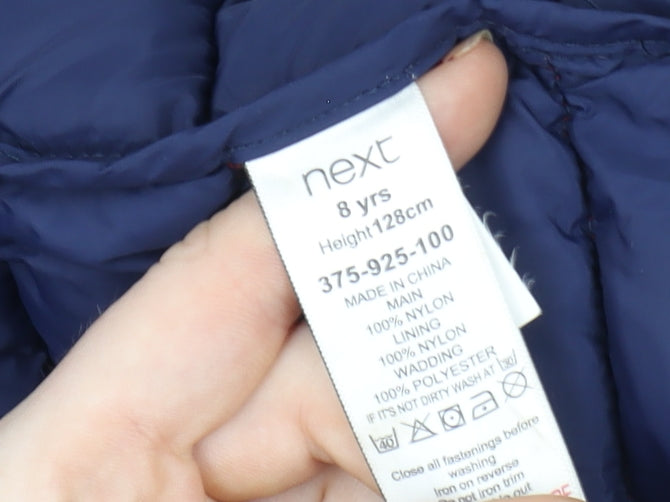 Next Boys Red Hooded Puffer Gilet 8 Years Quilted Nylon Waistcoat