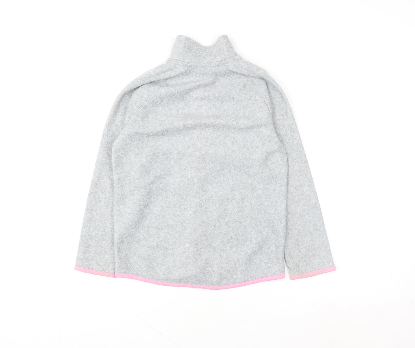 TESSENTIALS Girls Grey Fleece Full Zip Jacket Size 8 Years Lightweight
