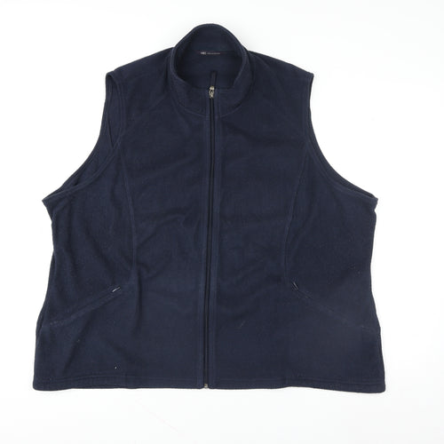 Marks and Spencer Women's Blue Fleece Zip Waistcoat Size 14