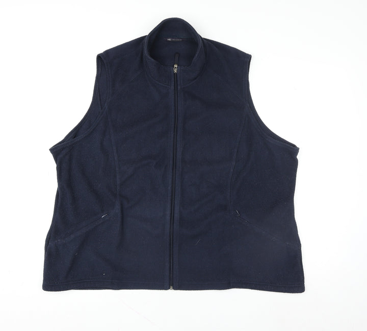 Marks and Spencer Women's Blue Fleece Zip Waistcoat Size 14