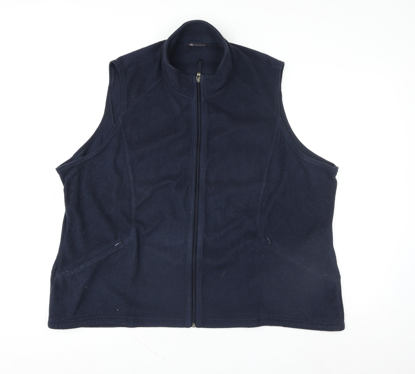 Marks and Spencer Women's Blue Fleece Zip Waistcoat Size 14