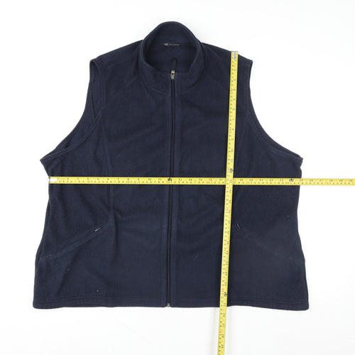Marks and Spencer Women's Blue Fleece Zip Waistcoat Size 14
