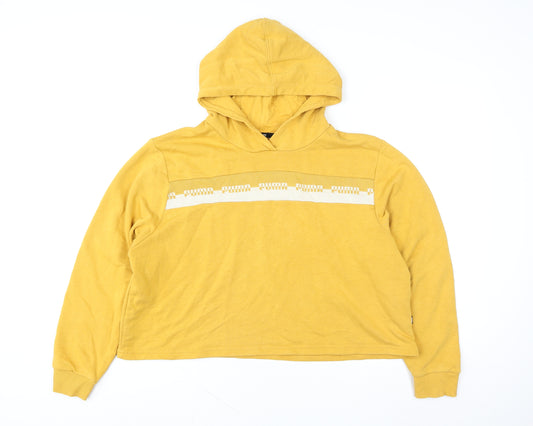 Puma Men's Yellow Pullover Hoodie Size L Sports Jersey Sweatshirt