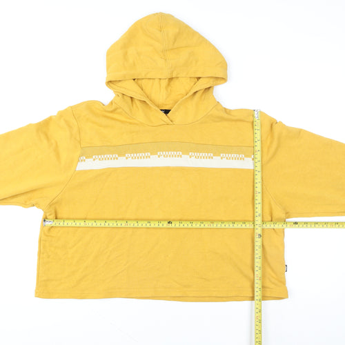 Puma Men's Yellow Pullover Hoodie Size L Sports Jersey Sweatshirt