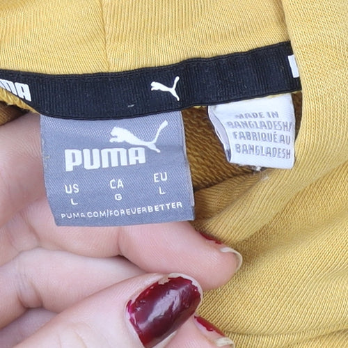 Puma Men's Yellow Pullover Hoodie Size L Sports Jersey Sweatshirt