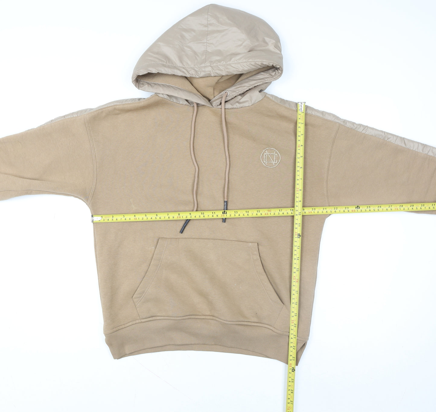 NewColor Womens Beige Hoodie Size 8 Pullover Hooded Sweatshirt