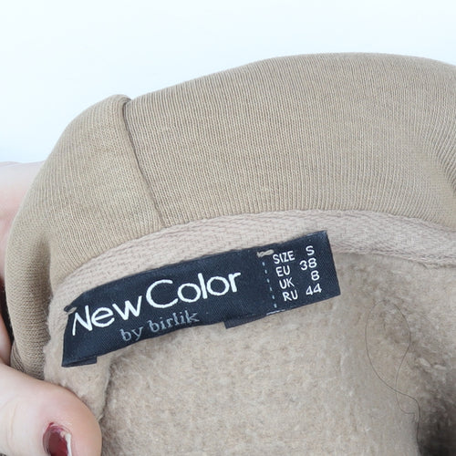 NewColor Womens Beige Hoodie Size 8 Pullover Hooded Sweatshirt
