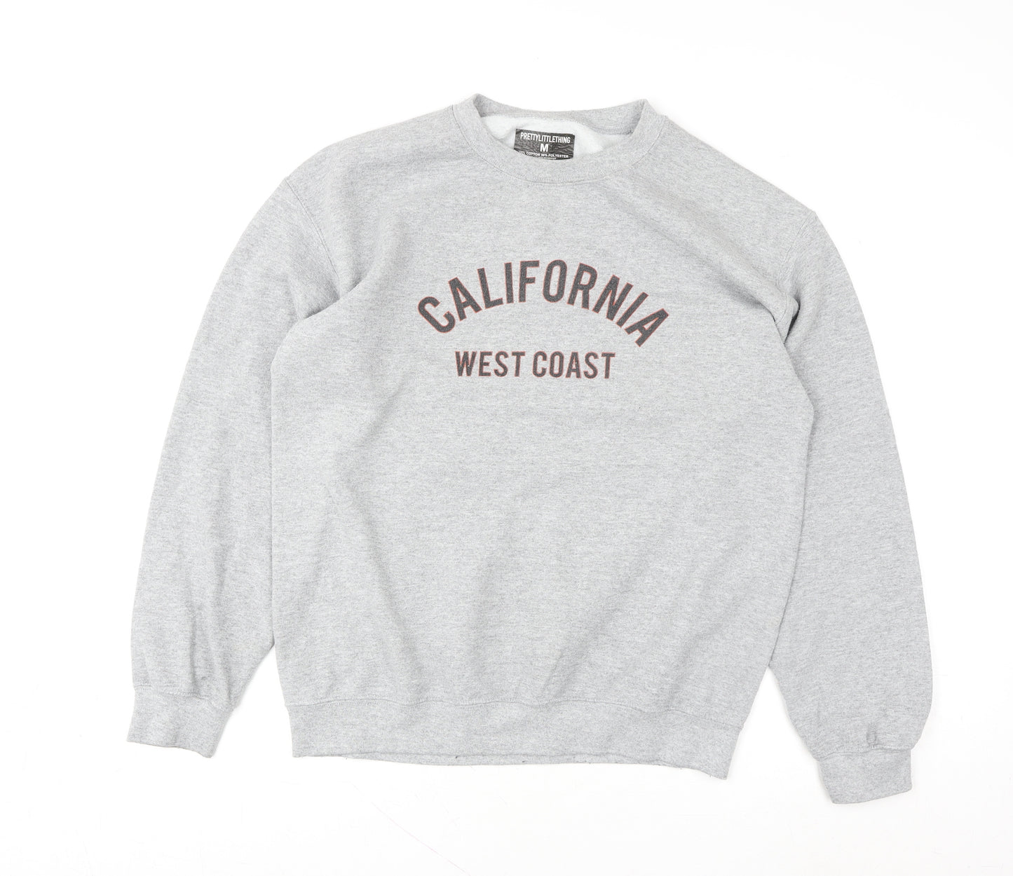 PrettyLittleThing Women’s Grey California Pullover Sweatshirt Size S