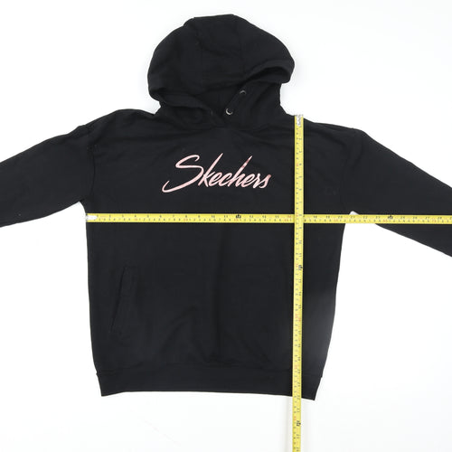 Skechers Girls Black Hoodie 12-13 Years Pullover Hooded Sweatshirt