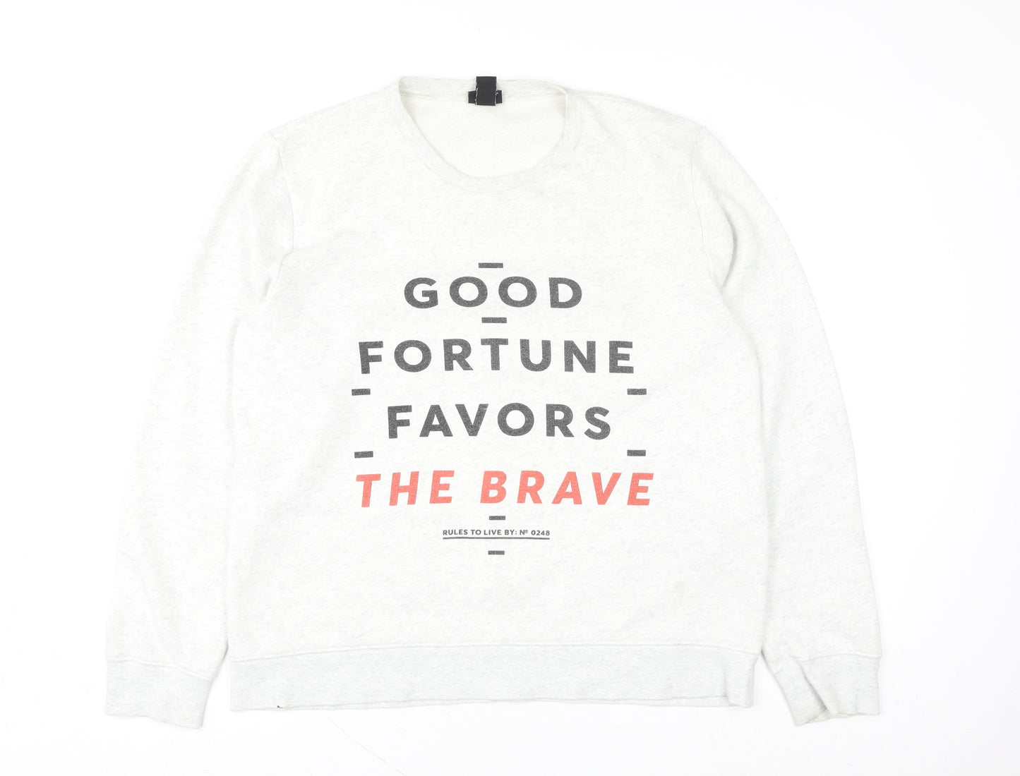 H&M Womens Grey XL Sweatshirt - Graphic Print Crew Neck Casual