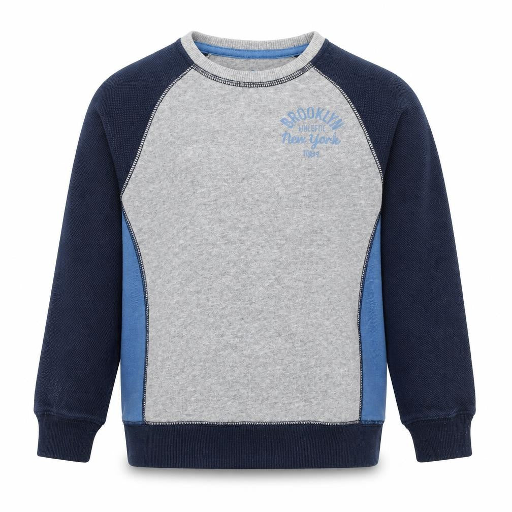 Matalan Boys Grey & Navy Colourblock Pullover Sweatshirt 7 Years