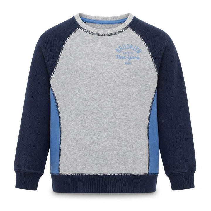 Matalan Boys Grey & Navy Colourblock Pullover Sweatshirt 7 Years