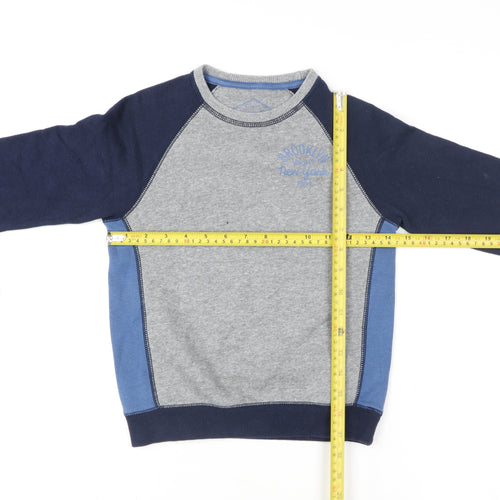 Matalan Boys Grey & Navy Colourblock Pullover Sweatshirt 7 Years