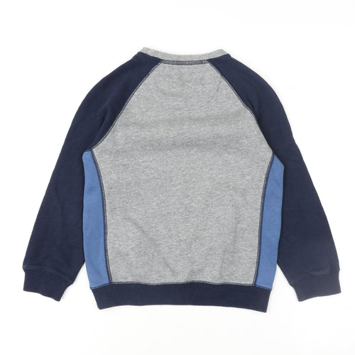Matalan Boys Grey & Navy Colourblock Pullover Sweatshirt 7 Years