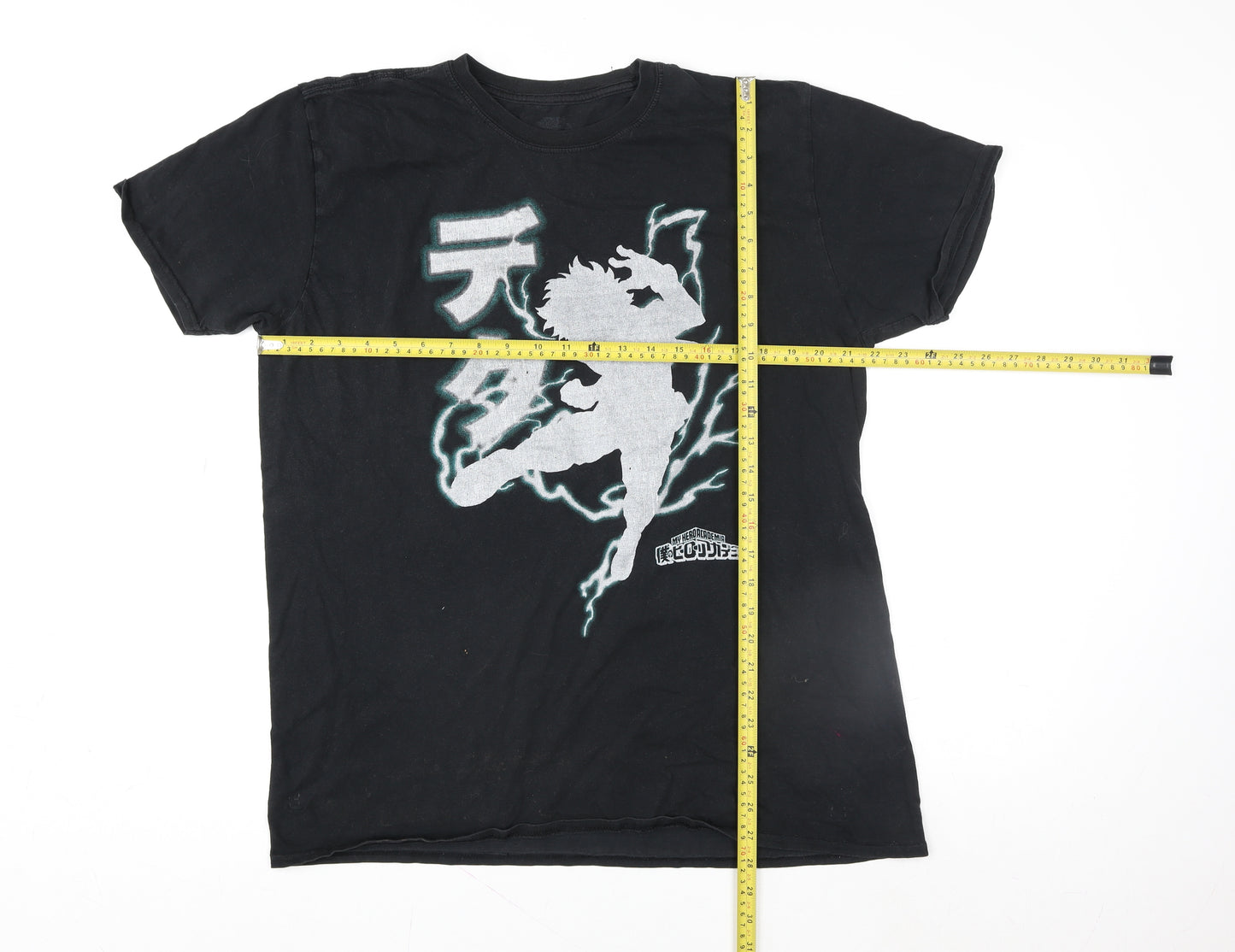 My Hero Academia Mens Black Large Anime Graphic Crew Neck T-Shirt