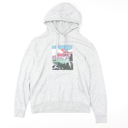 Mountain Warehouse Women Grey Pullover Hoodie UK 8 Graphic Print