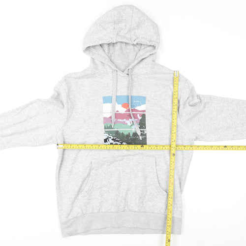 Mountain Warehouse Women Grey Pullover Hoodie UK 8 Graphic Print