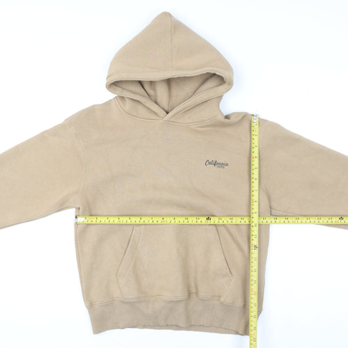 ZARA Girls Beige Pullover Hoodie 8-9 Years Hooded Fleece Lined Sweatshirt