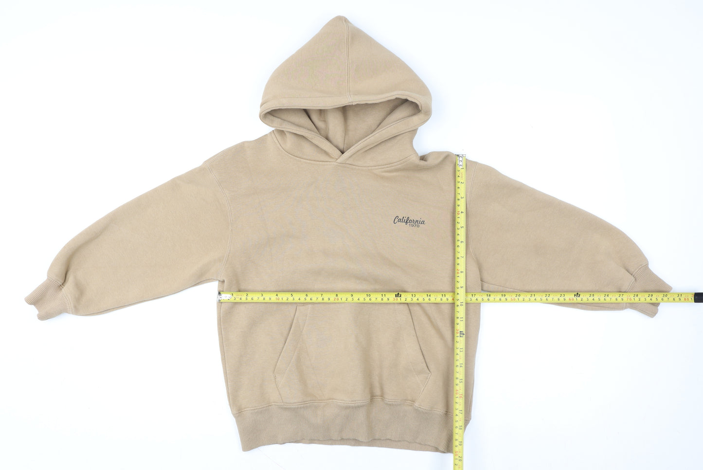 ZARA Girls Beige Pullover Hoodie 8-9 Years Hooded Fleece Lined Sweatshirt