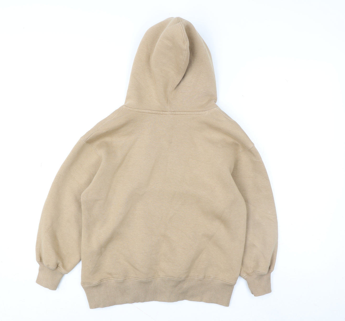 ZARA Girls Beige Pullover Hoodie 8-9 Years Hooded Fleece Lined Sweatshirt