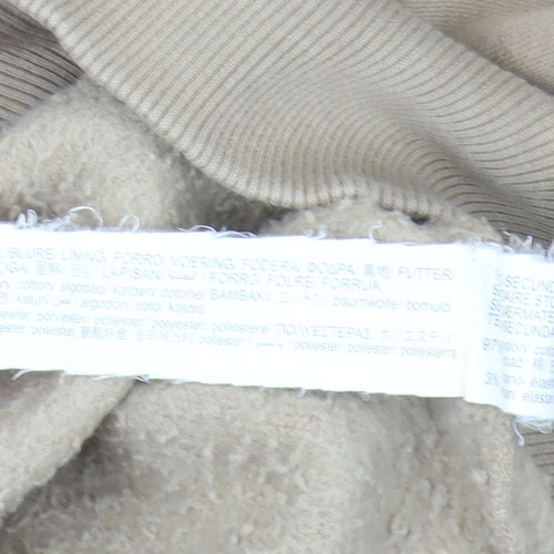 ZARA Girls Beige Pullover Hoodie 8-9 Years Hooded Fleece Lined Sweatshirt