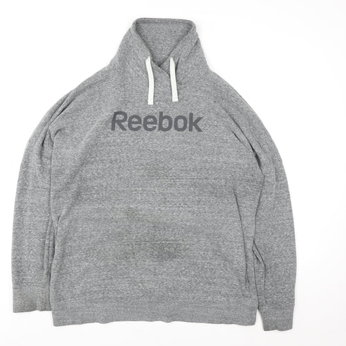 Reebok Mens Grey XL High Neck Pullover Sweatshirt