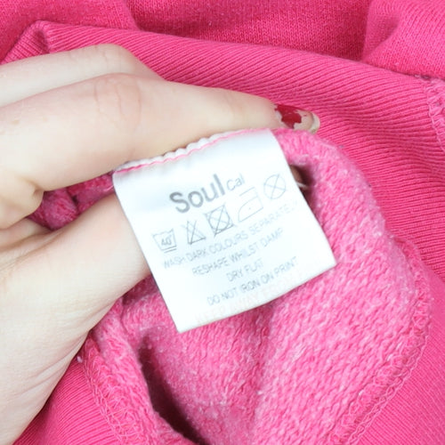 SoulCal Womens Pink Pullover Hoodie Size 8 Cotton Blend Casual