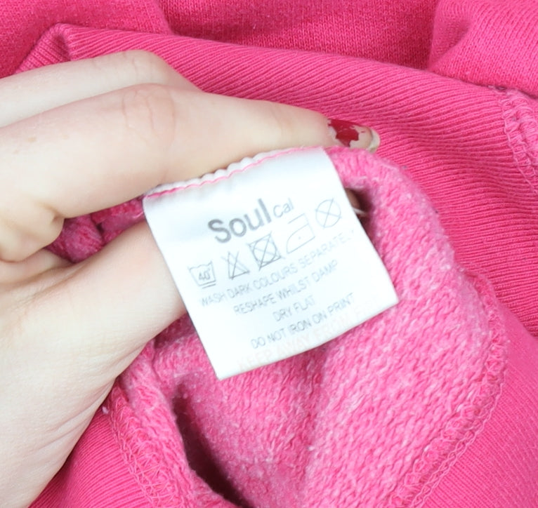 SoulCal Womens Pink Pullover Hoodie Size 8 Cotton Blend Casual