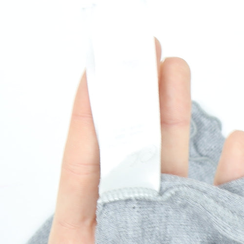 Secret Possessions Womens Grey Lace Trim Long Sleeve V-Neck Top L