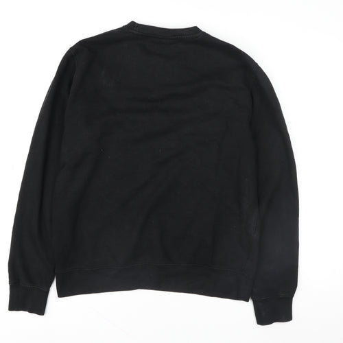 Lime Blonde Womens Black Heart Motif Pullover Sweatshirt Size M