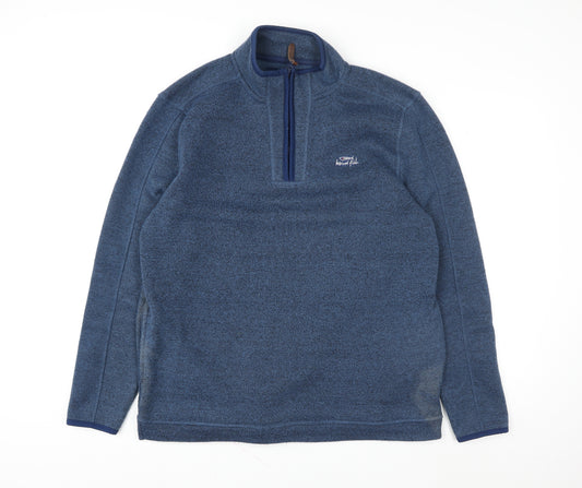 Weird Fish Men's Blue Fleece 1/4 Zip Pullover Sweatshirt Size L