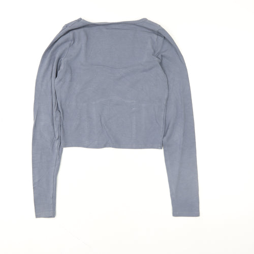 Hollister Womens Blue Cropped Long Sleeve Cotton Baby Tee M