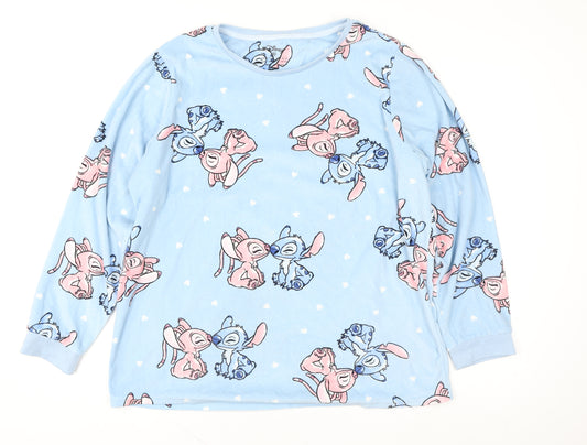Disney Women’s Blue Stitch Long Sleeve Nightshirt Size 12