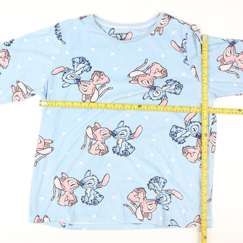 Disney Women’s Blue Stitch Long Sleeve Nightshirt Size 12